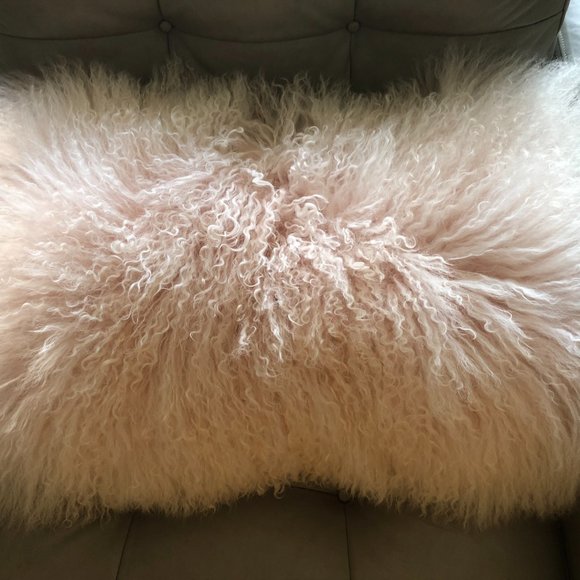 Z Gallerie Accents Z Gallerie Light Pink Mongolian Fur Pillow Brand